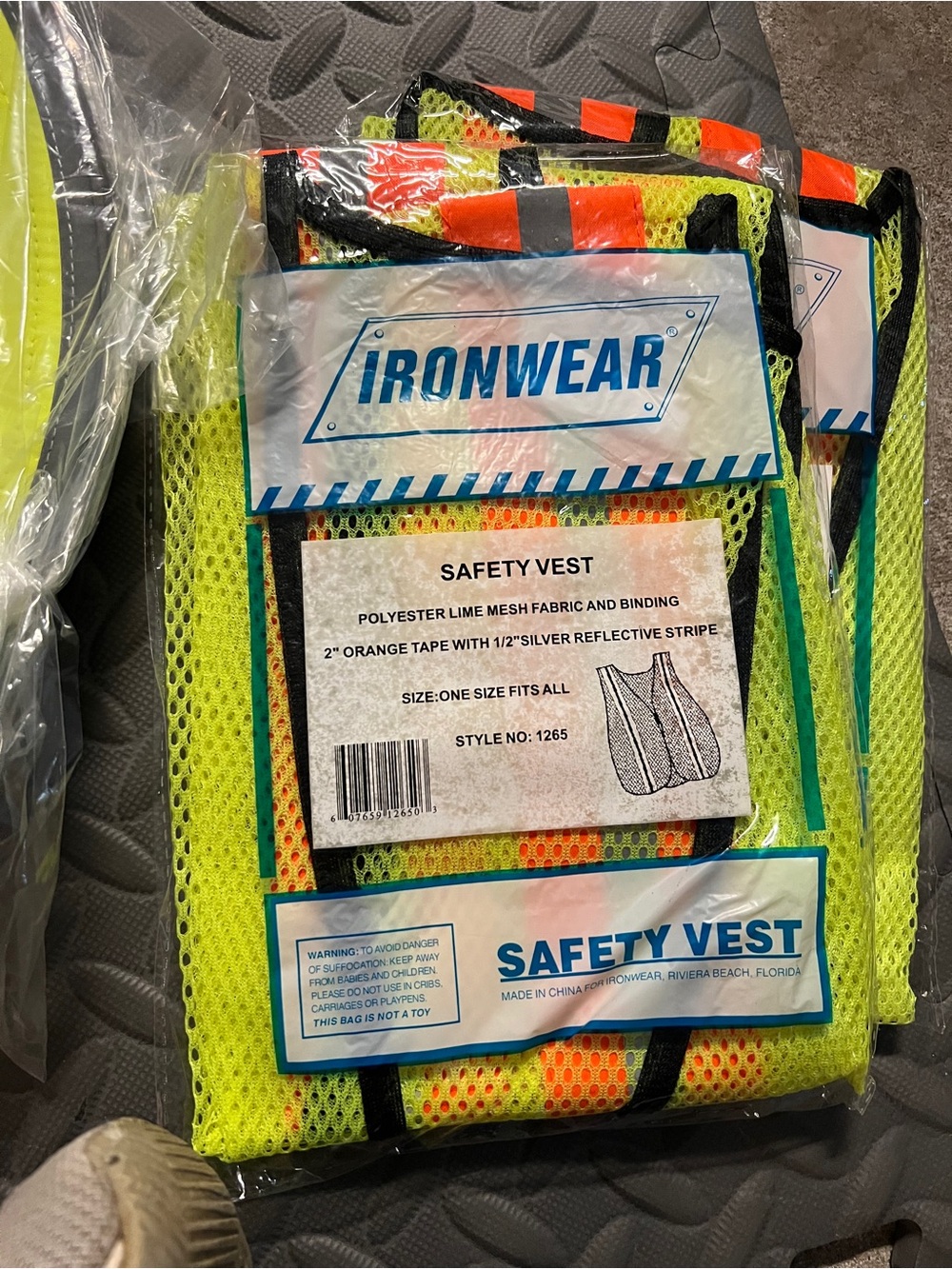 Ironwear Safety Vest- visibility Lime Safety Vest with Orange Reflective Stripes